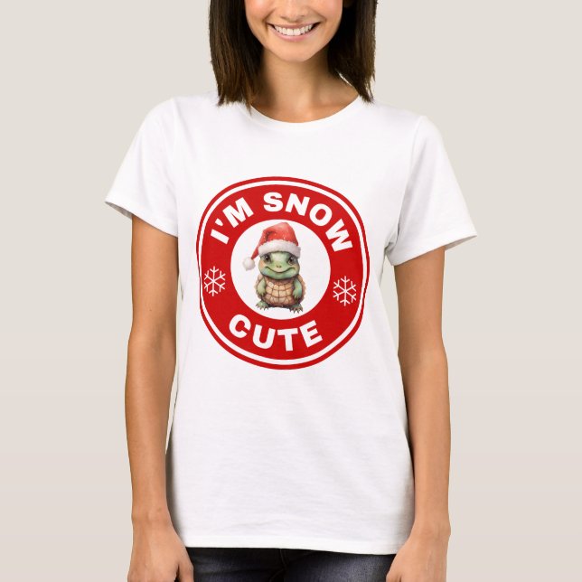 Jag är snö Cute Snapping Turtle T Shirt (Framsida)