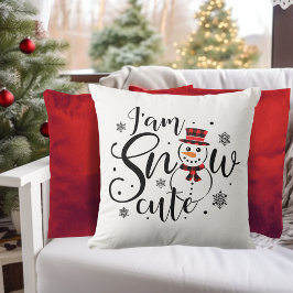 Jag är Snö Cute Winter Snögubbe Kudde