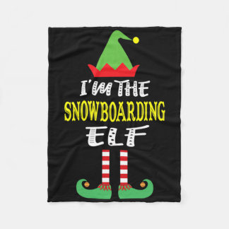Jag är "Snowboarding Elf Matching Family Group Chr Fleecefilt