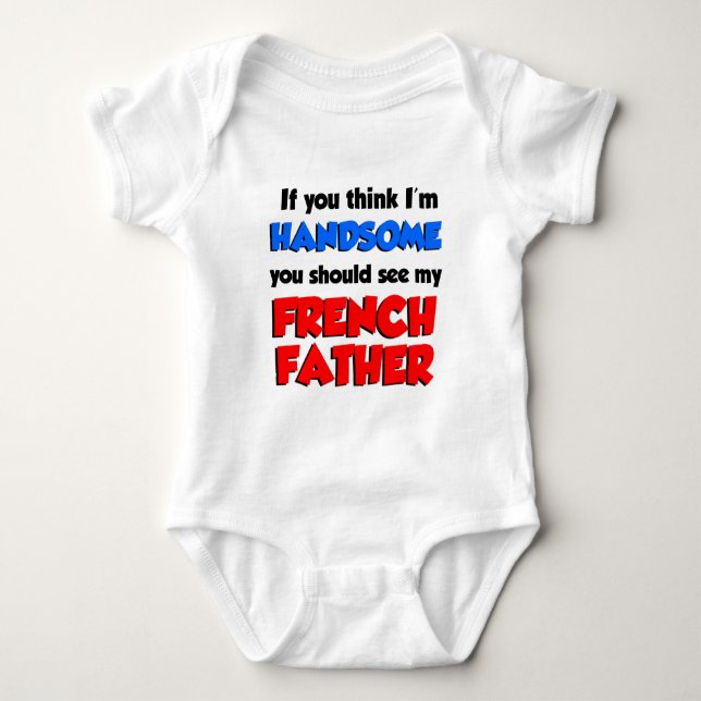 Jag är snygg fransk pappa tee (Framsida)