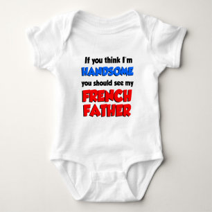 Jag är snygg fransk pappa tee shirt