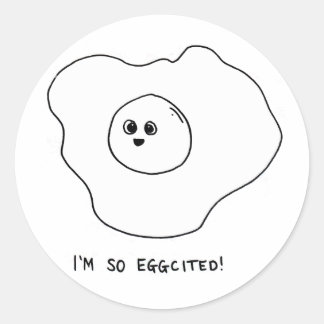 Jag är So Eggted Runt Klistermärke