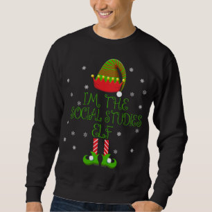 Jag är Social Studies Elf Funny Teacher Julafton Lång Ärmad Tröja