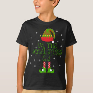 Jag är Social Studies Elf Funny Teacher Julafton T Shirt