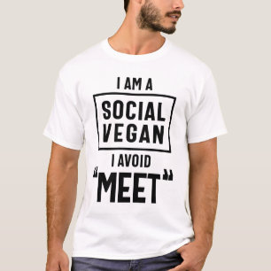 Jag är Social Vegan, undvik att träffa en fin grön T Shirt