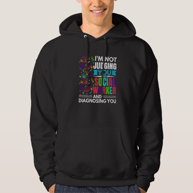 Jag är Social Worker Diagnosing You Social Work Gr Hoodie (Framsida)