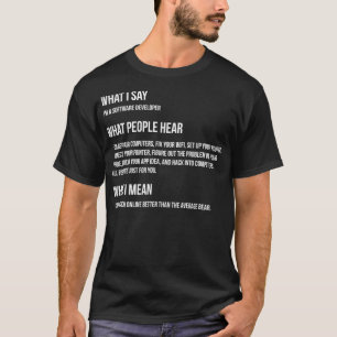 Jag är Software Developer What I Säg What I Elak T Shirt
