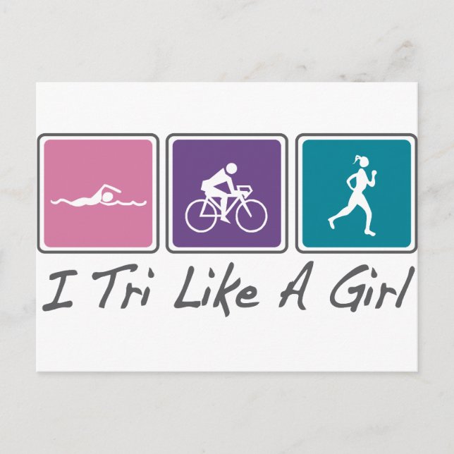 Jag är som en flicka (Triathlete) Vykort (Framsida)