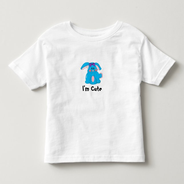 Jag är söt blå kanin tee shirt (Framsida)