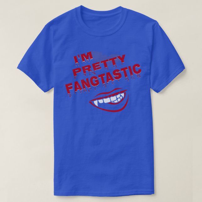 Jag är Söt Fangtastic Vampire Teeth Costume för H T Shirt (Design framsida)