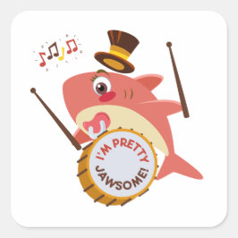 Jag är Söt Jawsome Pun Square Sticker Fyrkantigt Klistermärke