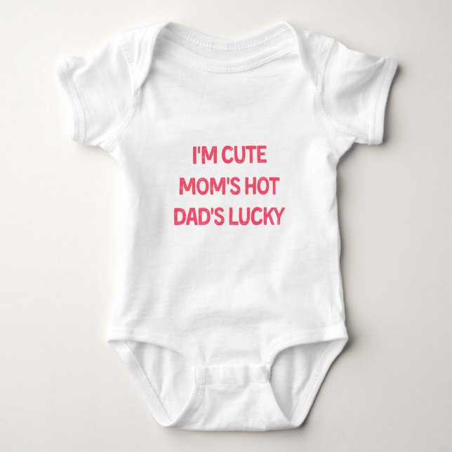 Jag är Söt Mamas Hetaste Pappas Lyckliga - Roliga  T Shirt (Framsida)