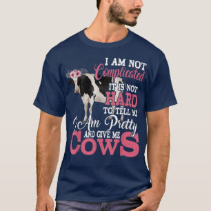 Jag är Söt och Ge Cows Funny Blommigt Cow Farme T Shirt