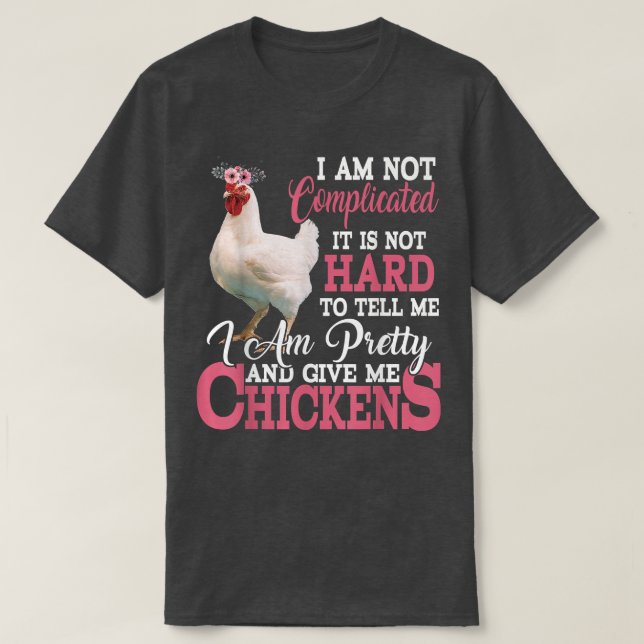 Jag är Söt och Ge Me Chickens Blommigt Chick T Shirt (Design framsida)