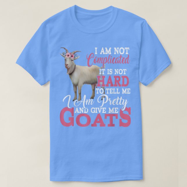 Jag är Söt och Ge Me Goats Fundera Blommigt Gatt T Shirt (Design framsida)