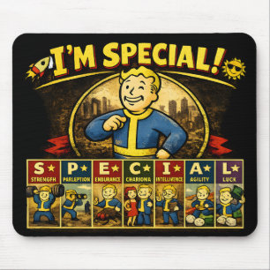 Jag är speciell Fallout-inspirerad stats-musmatt Musmatta