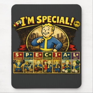 Jag är speciell Fallout-inspirerad stats-musmatt Musmatta