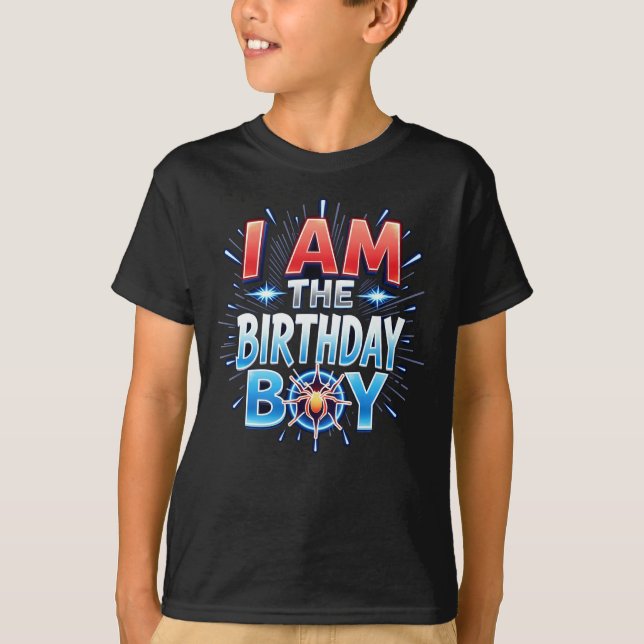 Jag är Spindelnätet från Birthday Boy Shirt-Roligt T Shirt (Framsida)