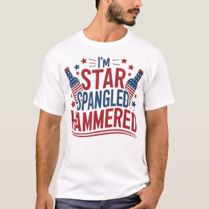 Jag är Star Spangled Hammered Funny 4:e juli T Shirt