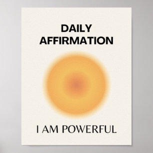 Jag är stark, daglig bekräftelse positiv poster