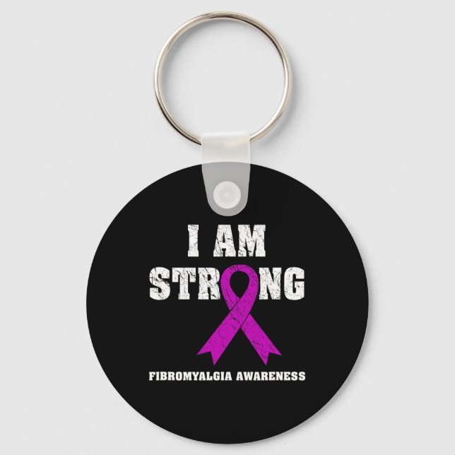 Jag är stark i Fibromyalgia-medvetande 1 Nyckelring (Framsida)