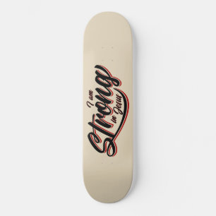 Jag är stark i Jesus Black och Red Mini Skateboard Bräda 18,5 Cm