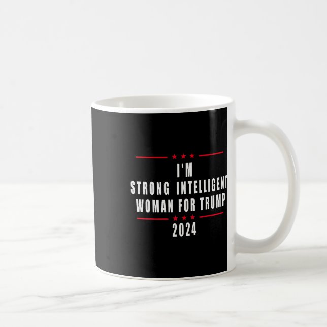 Jag är stark intelligent kvinna för trump 2024 kaffemugg (Höger)