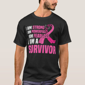 Jag är stark, kraftfull, rädd Rosa bröstcancer S T Shirt