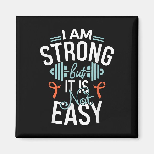 Jag är stark- Leukemi Cancer Medvetenhet Supporter Magnet (Framsidan)