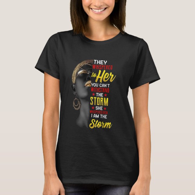 Jag är starka afrikanska drottningsflickor - Black T Shirt (Framsida)