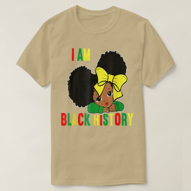 Jag är starka afrikanska drottningsflickor Svart h T Shirt (Design framsida)