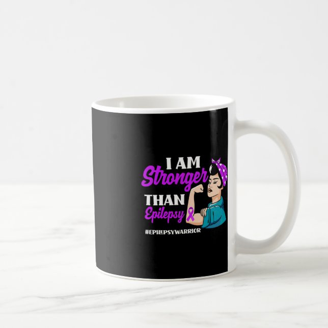 Jag är starkare än epilepsianfall Epilepsi Medvete Kaffemugg (Höger)