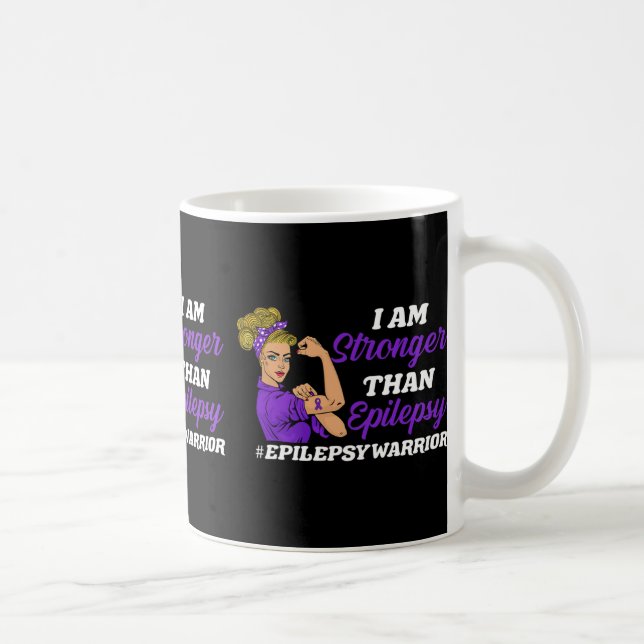 Jag är starkare än epilepsianfall Epilepsi Medvete Kaffemugg (Höger)