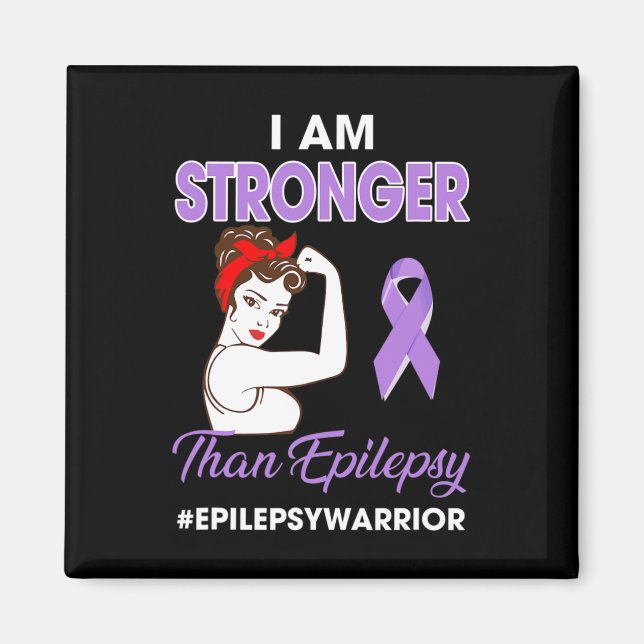 Jag är starkare än Epilepy - Epilepsy Awareness Wa Magnet (Framsidan)