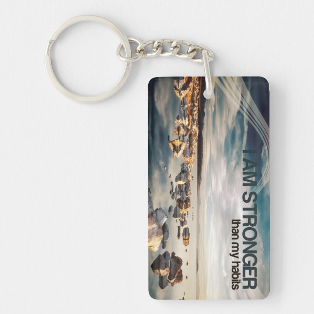 "Jag är starkare" Motiveringsbekräftelse Nyckelring (Framsidan)