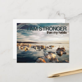 "Jag är starkare" Motiveringsbekräftelse Vykort