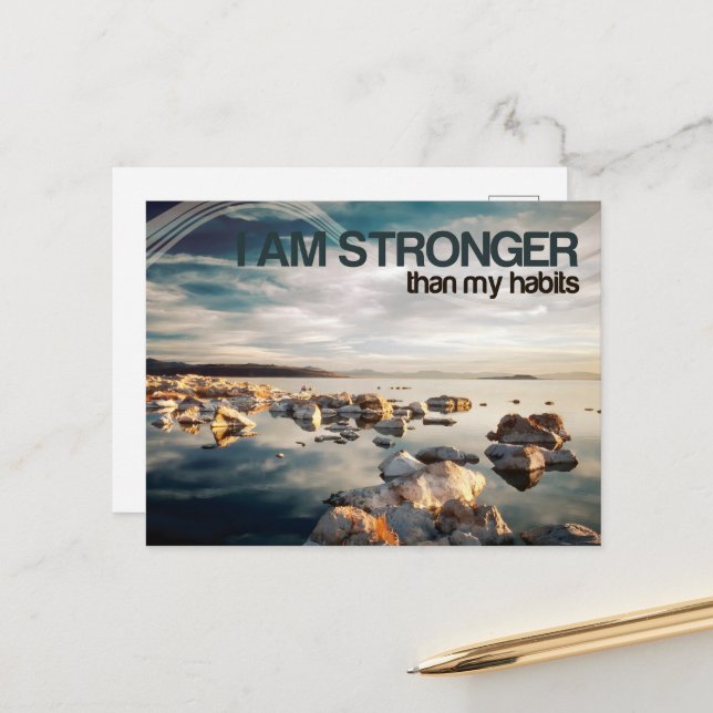 "Jag är starkare" Motiveringsbekräftelse Vykort (Fram/Back In Situ)