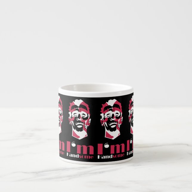 Jag är stilig abstrakt ansikte espressomugg (Framsidan)