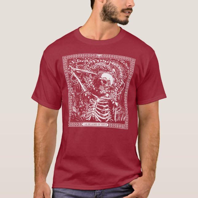 Jag är stilla i dygd - Vit linje T Shirt (Framsida)