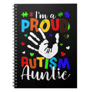 Jag är stolt Autism Auntie T-Shirt. Funny Autism A Anteckningsbok