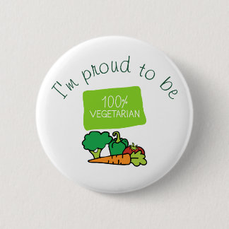 Jag är stolt över att vara 100% vegetarian knapp