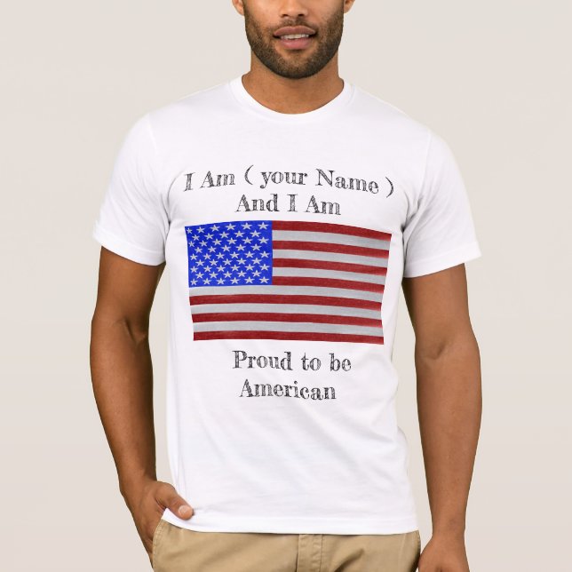 Jag är stolt över att vara amerikan i stil t shirt (Framsida)