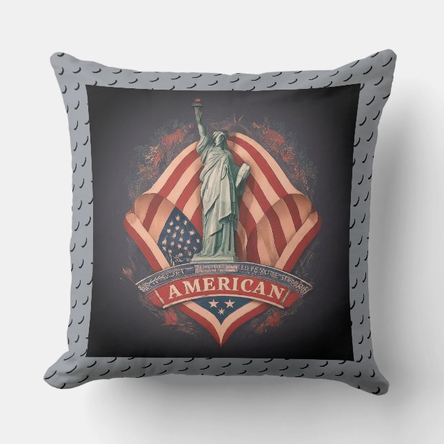 "Jag är stolt över att vara amerikan. Kudde (Framsida)