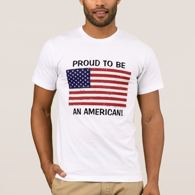 Jag är stolt över att vara amerikan! t-shirt (Framsida)