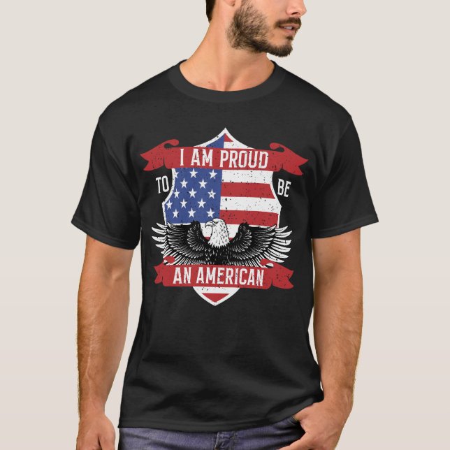 JAG ÄR STOLT ÖVER ATT VARA AMERIKANSK T SHIRT (Framsida)