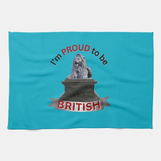 Jag är stolt över att vara brittisk kökshandduk (Horisontell)
