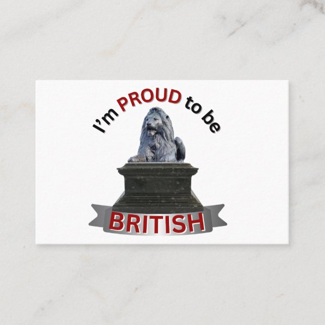 Jag är stolt över att vara brittisk visitkort (Framsida)