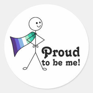 Jag är stolt över att vara mig Gay Manar Pride top Runt Klistermärke
