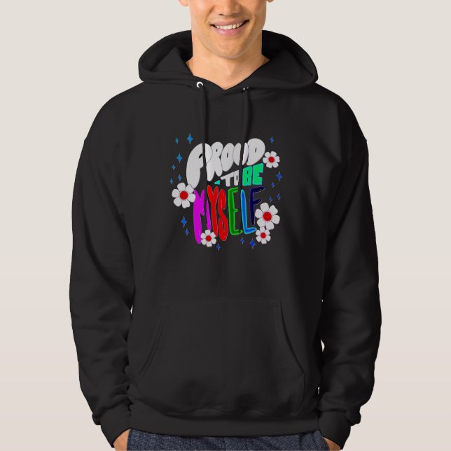 Jag är stolt över att vara mig själv, Färg, Blommo Hoodie (Framsida)