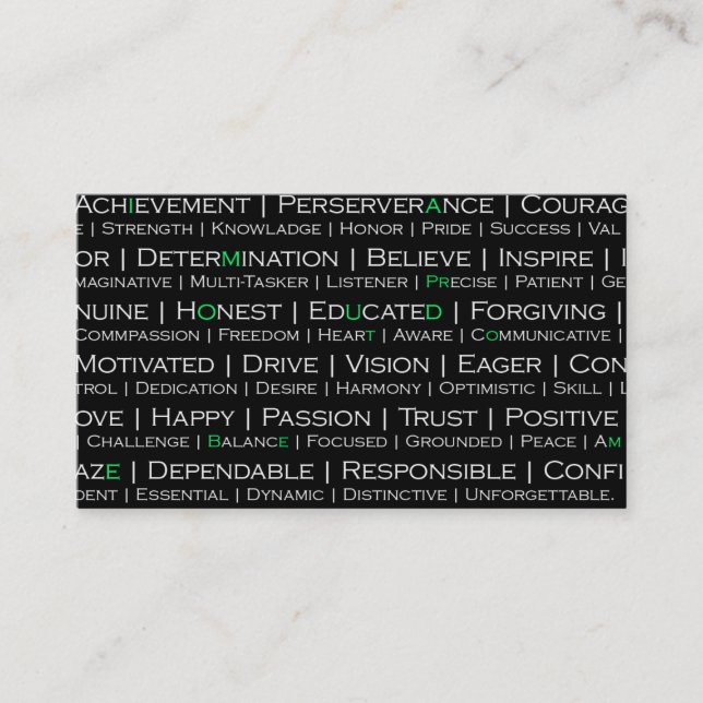 Jag är stolt över att vara mitt Professionell Affä Visitkort (Framsida)